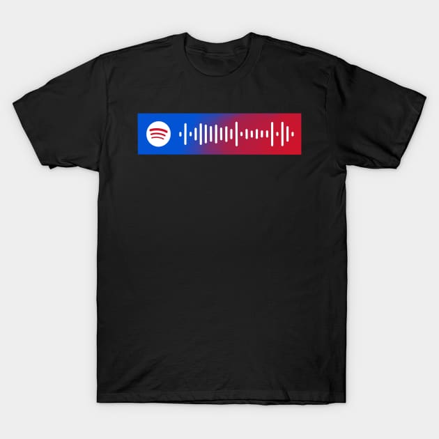 ‘Star spangled man with a plan marching band’ song code from tfatws series T-Shirt by JessCarrsArt